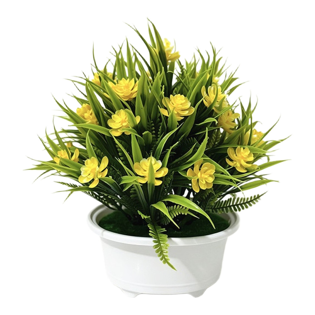 Vibrant Artificial Rose Plant in Pot 17 cm Wide for Indoor Table Centerpiece