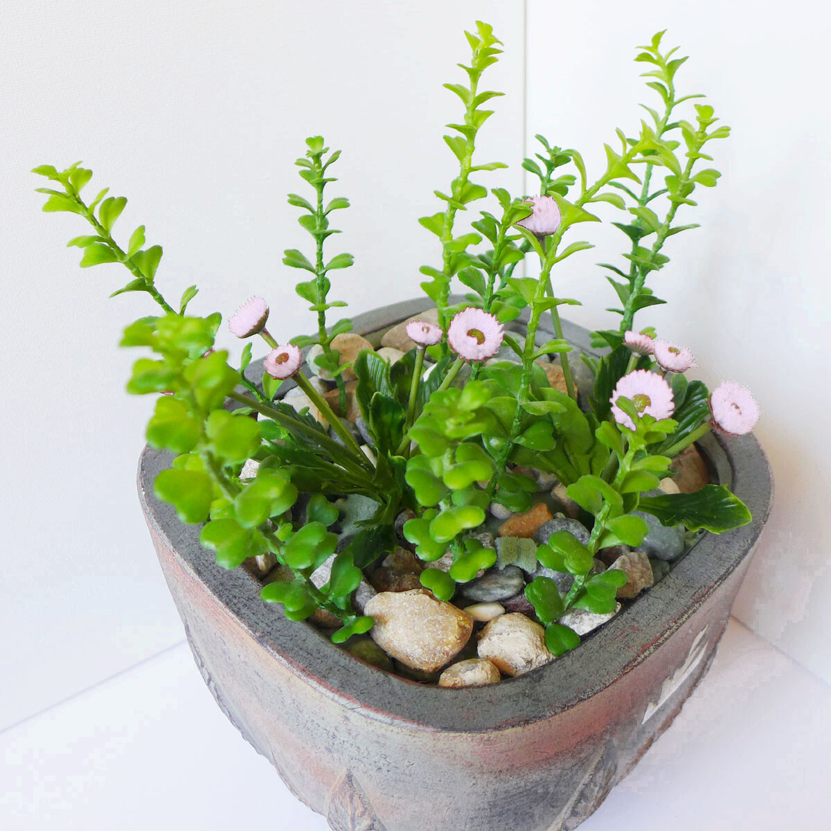14 Pieces Mini Artificial Purple Flowers Succulents Grass Plant (#11)