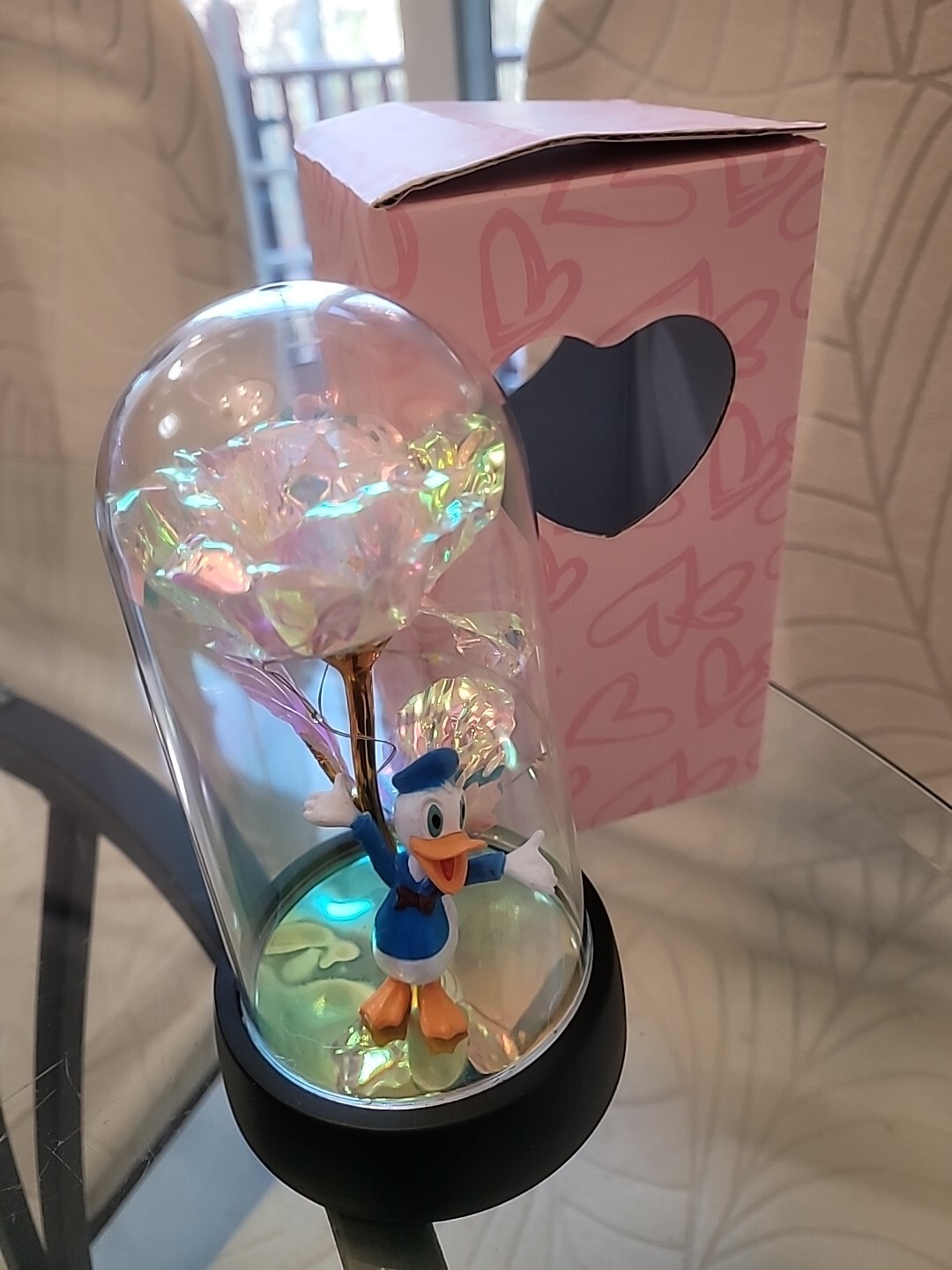 Rose LED Light Foi Crystal Flowers W/ Disney Donald Valentine’s Day Gift Box