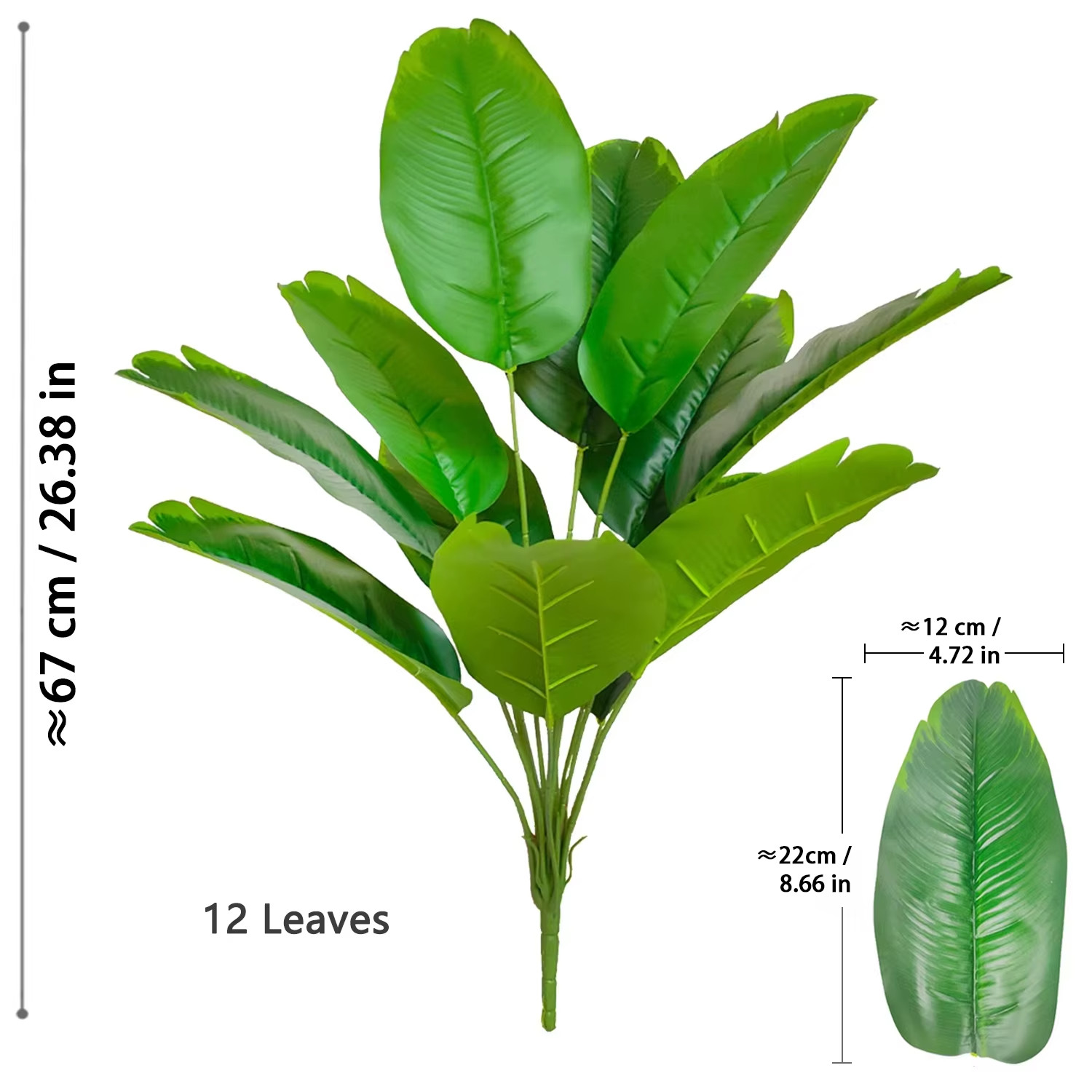 Leaves Artificial Plants Large Tropical Palm Tree Fake Banana Plants Leaves Real