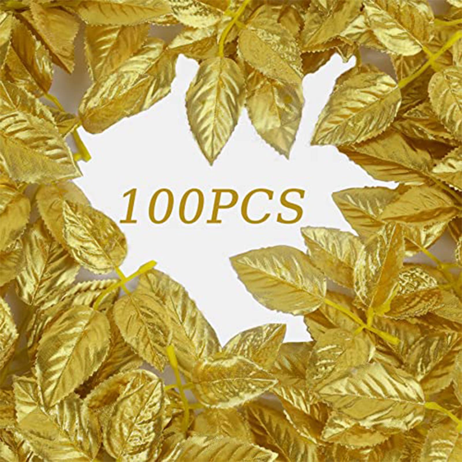 100 PCS Artificial Rose Gold Leaves Greenery Fake Rose Bulk Wedding Decor