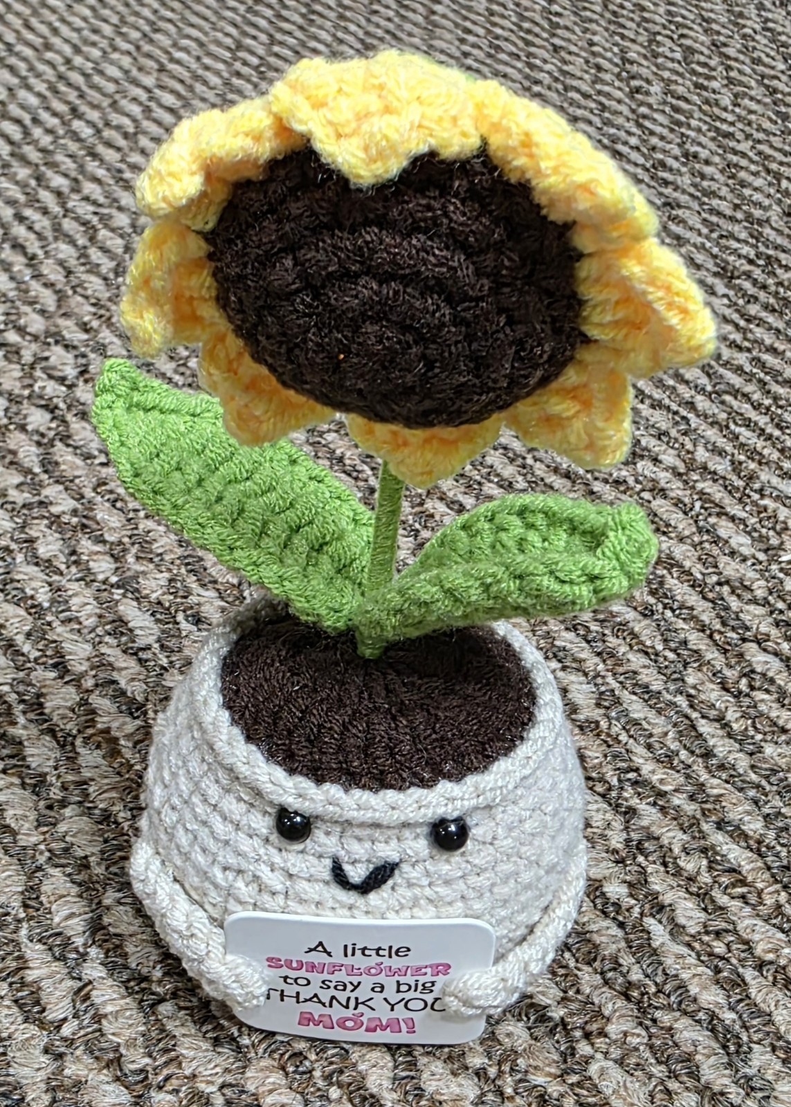 Regalwoven handmade crochet sunflower potted plant