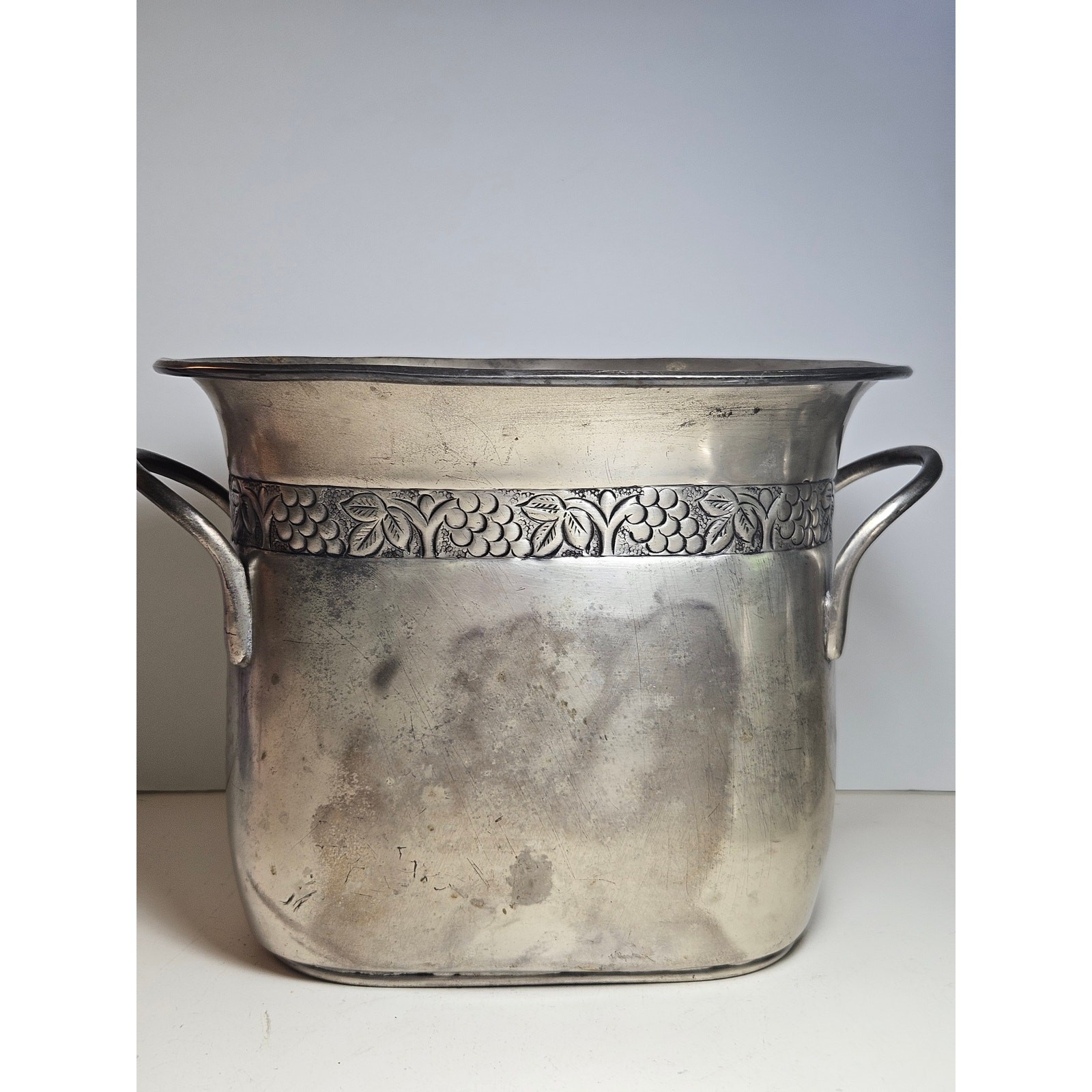 Vintage Pottery Barn Silver Tone Container