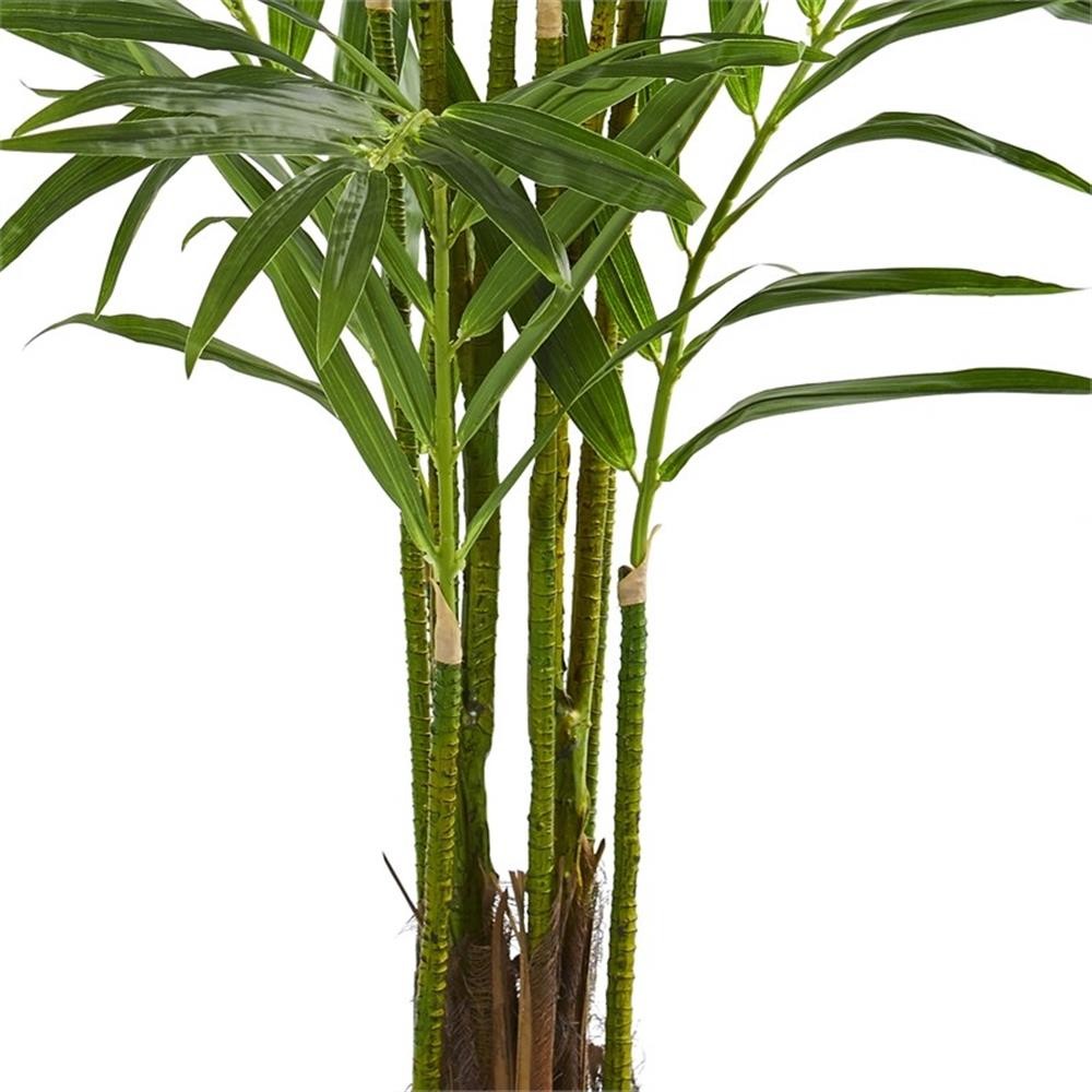 Pemberly Row King Palm Artificial Tree with Feather-Like Foliage – Green/Black