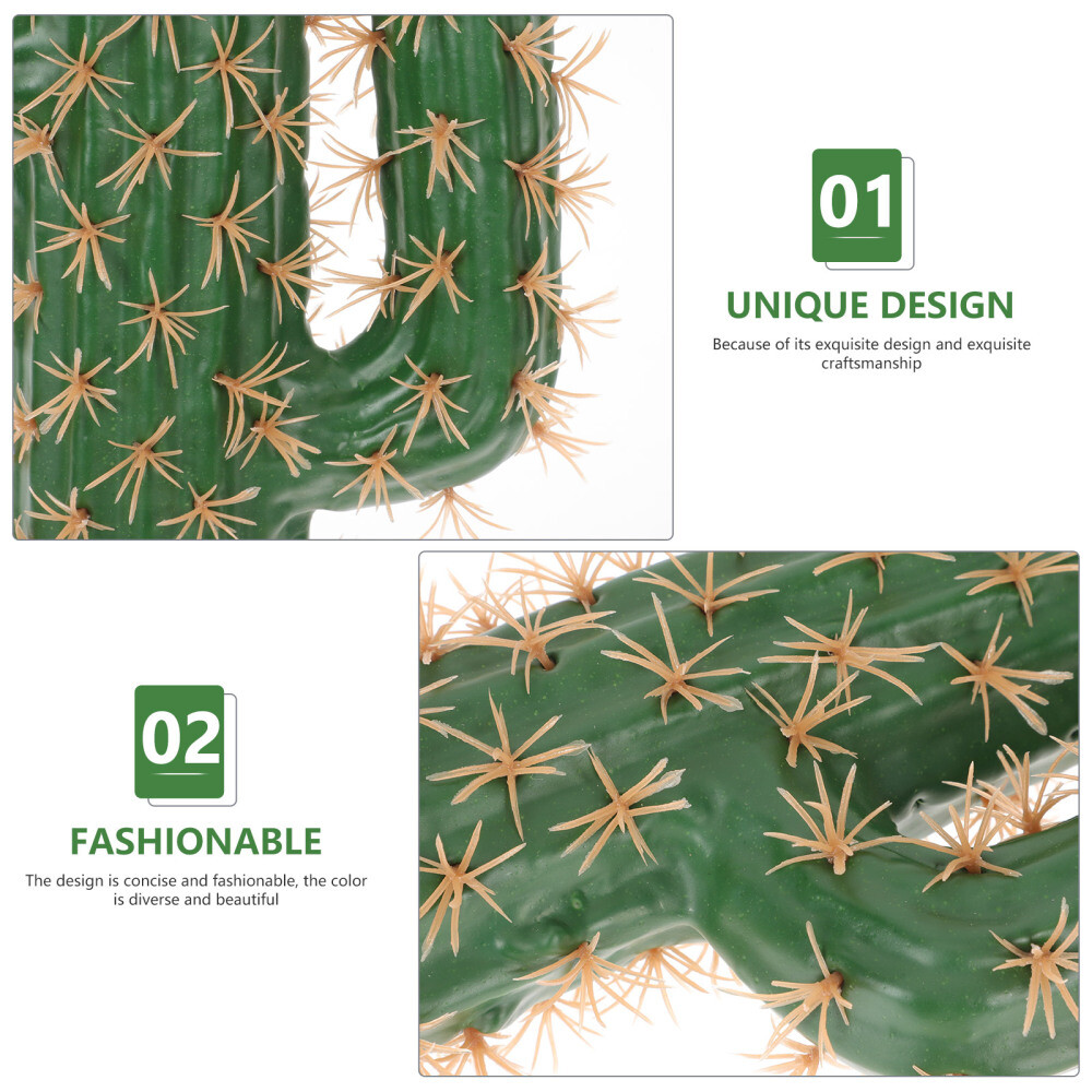 Cactus Model Statue Decor Centerpiece Faux Indoor No Pot Banquet