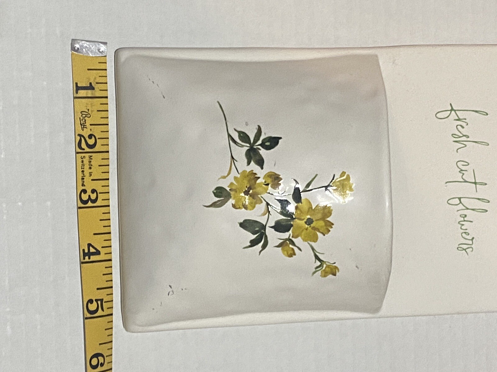 Wall Pocket Ceramic Decor “Fresh Cut Flowers” 2” Pocket Flower Greenery Vase