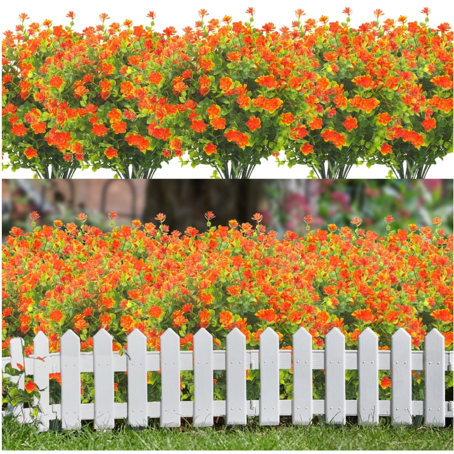 UV Resistant Orange Fake Flowers 20 Bundle