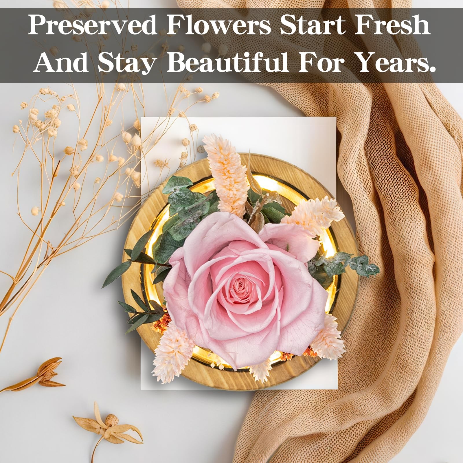 Preserved Roses Fresh Flowers Bouquet – Gift for Women, Roses That Last Fore…