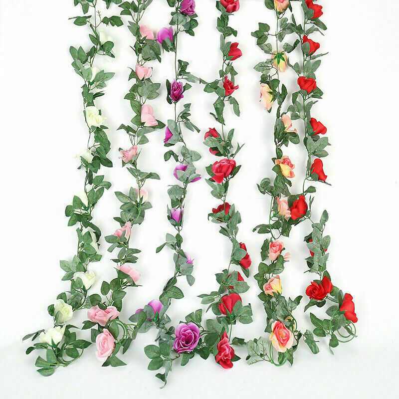2.2M Hanging Garland Fall Artificial Flower Silk Rose Wedding Home Decor