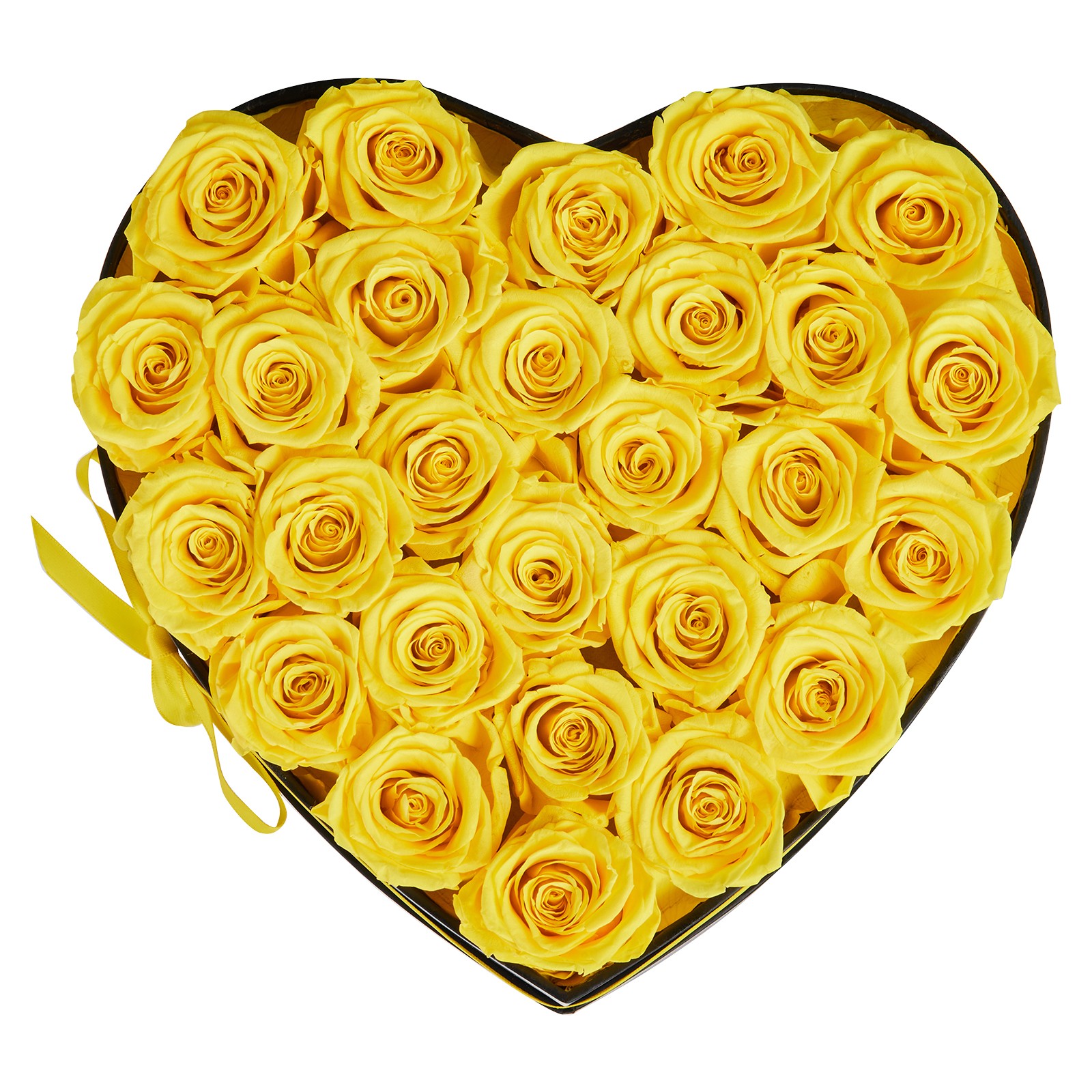 VEVOR Forever Flowers 27 Preserved Roses Heart Box Eternal Bouquet Yellow