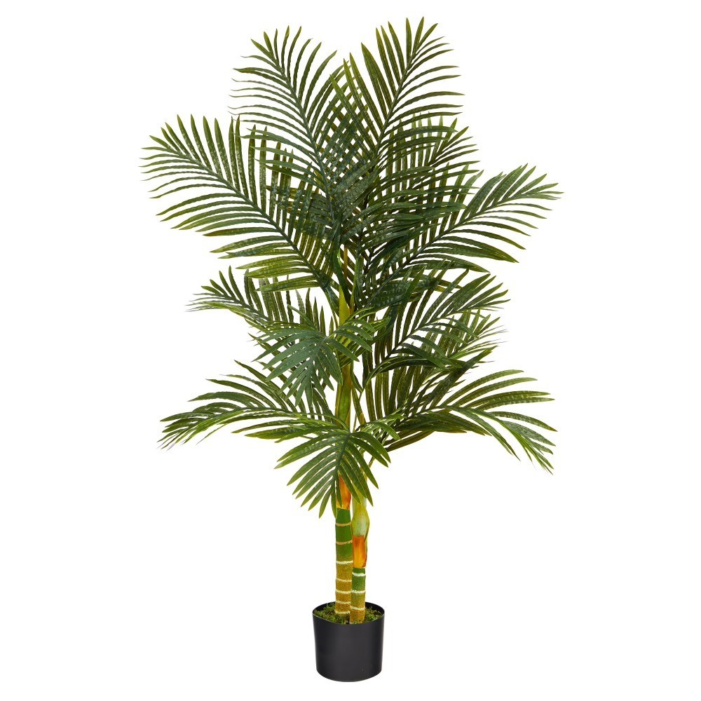 Artificial Golden Cane Palm Tree in Decorative Planter Green Foliage
