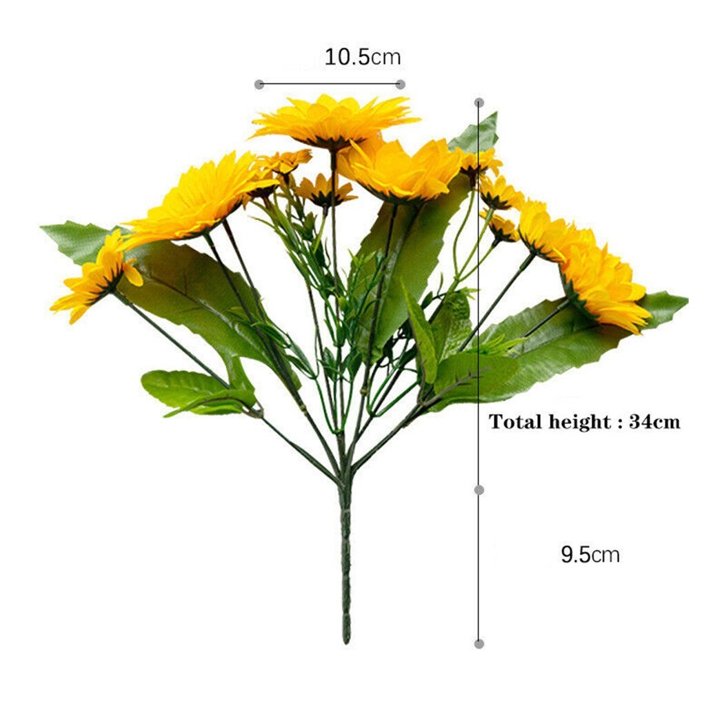 Artificial Sunflowers Bouquet Fake Silk Flowers Home Office Party Wedding Decor