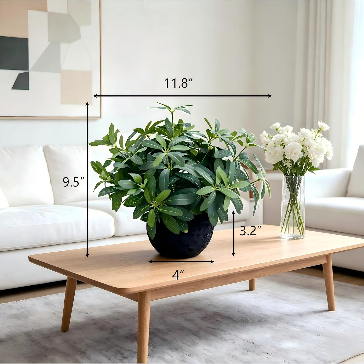 9.5″ Artificial Plants with Olive Leaves Real Looking Faux Plants Fake Greenery