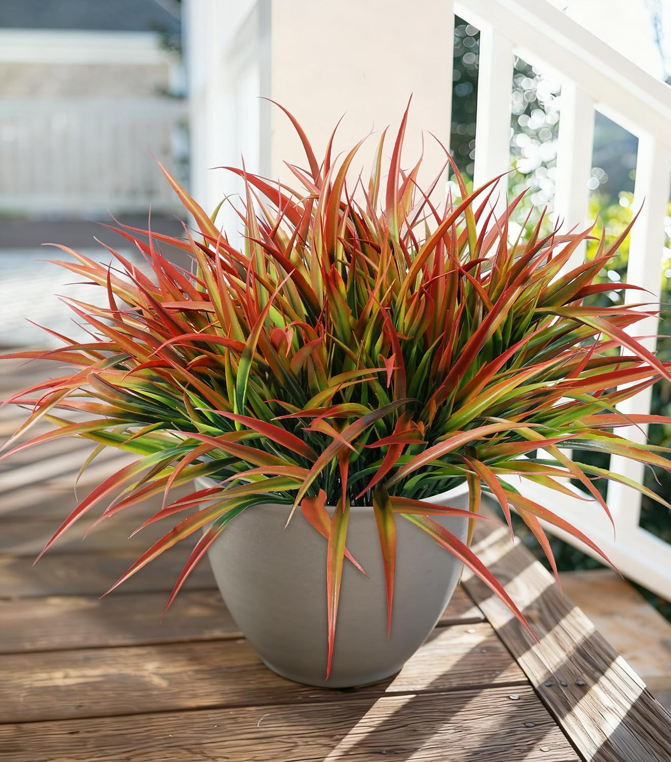 Ivydale 12Pcs Fake Plants Outdoor Artificial Plastic Grass Spring Decoration UV