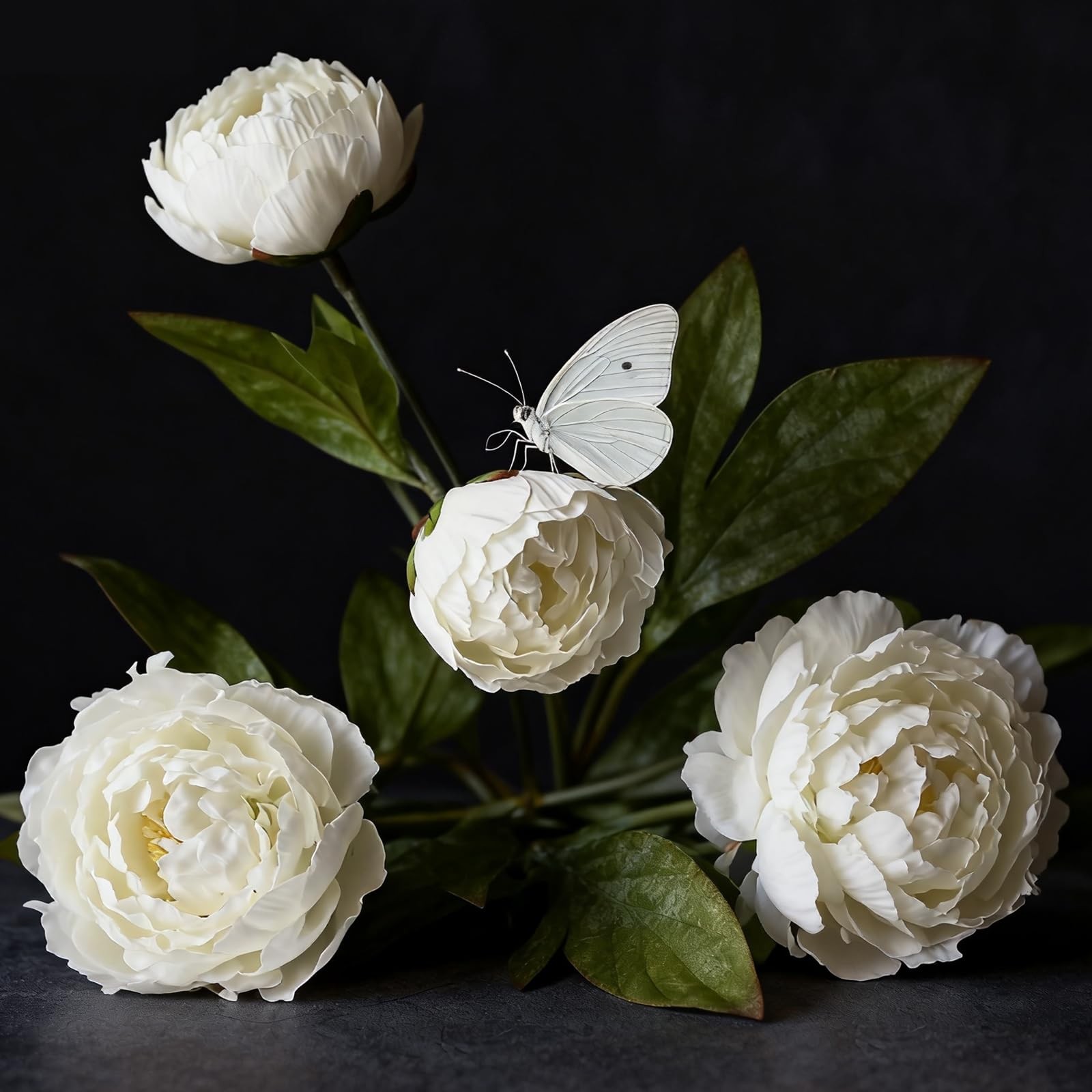 6 Pcs Faux Peonies Artificial Flowers for Vase, 27″ Silk Peonies Faux Peonies…