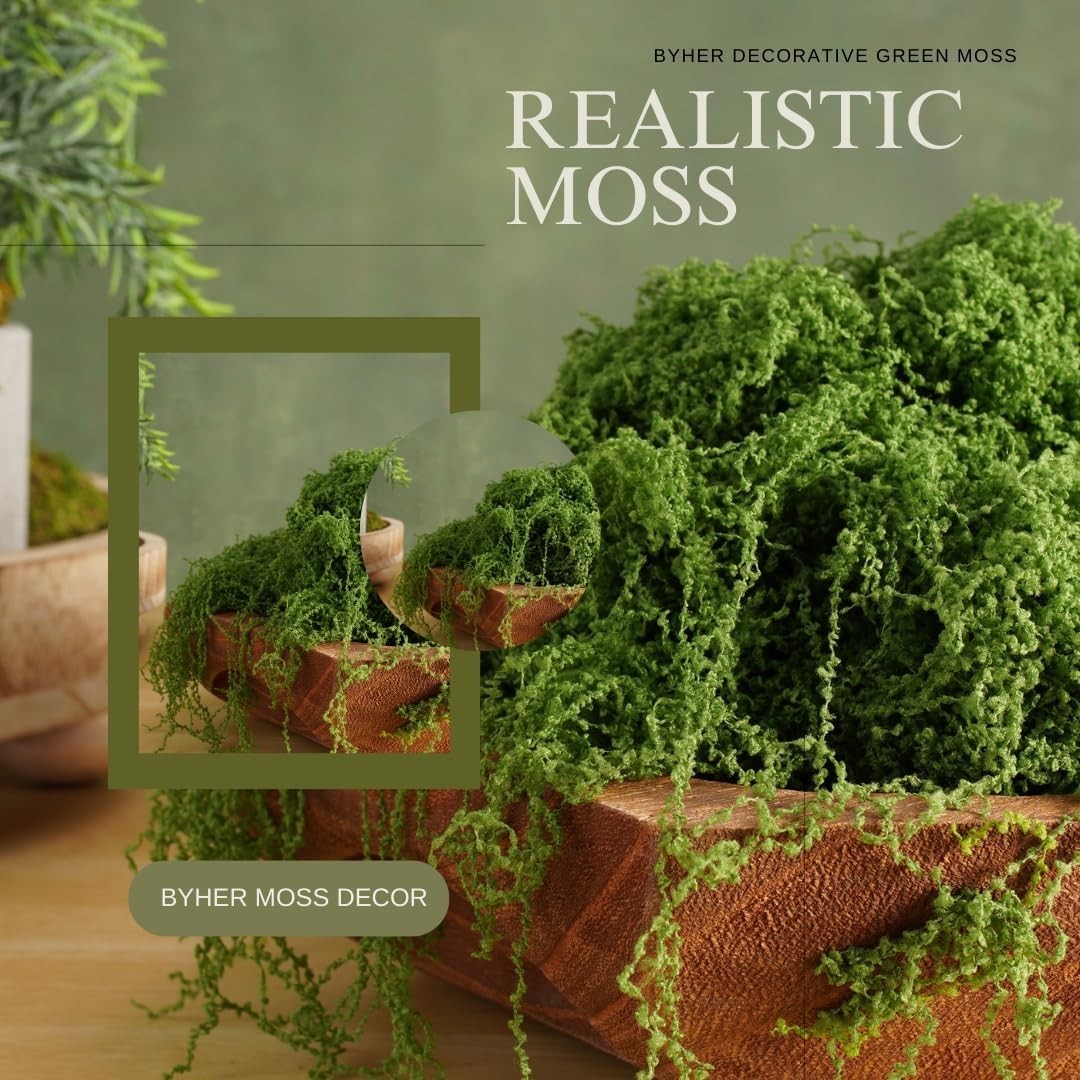 Fake Moss for Plants Indoor, 7OZ Value Pack – Artificial Grass for Crafts, Fl…