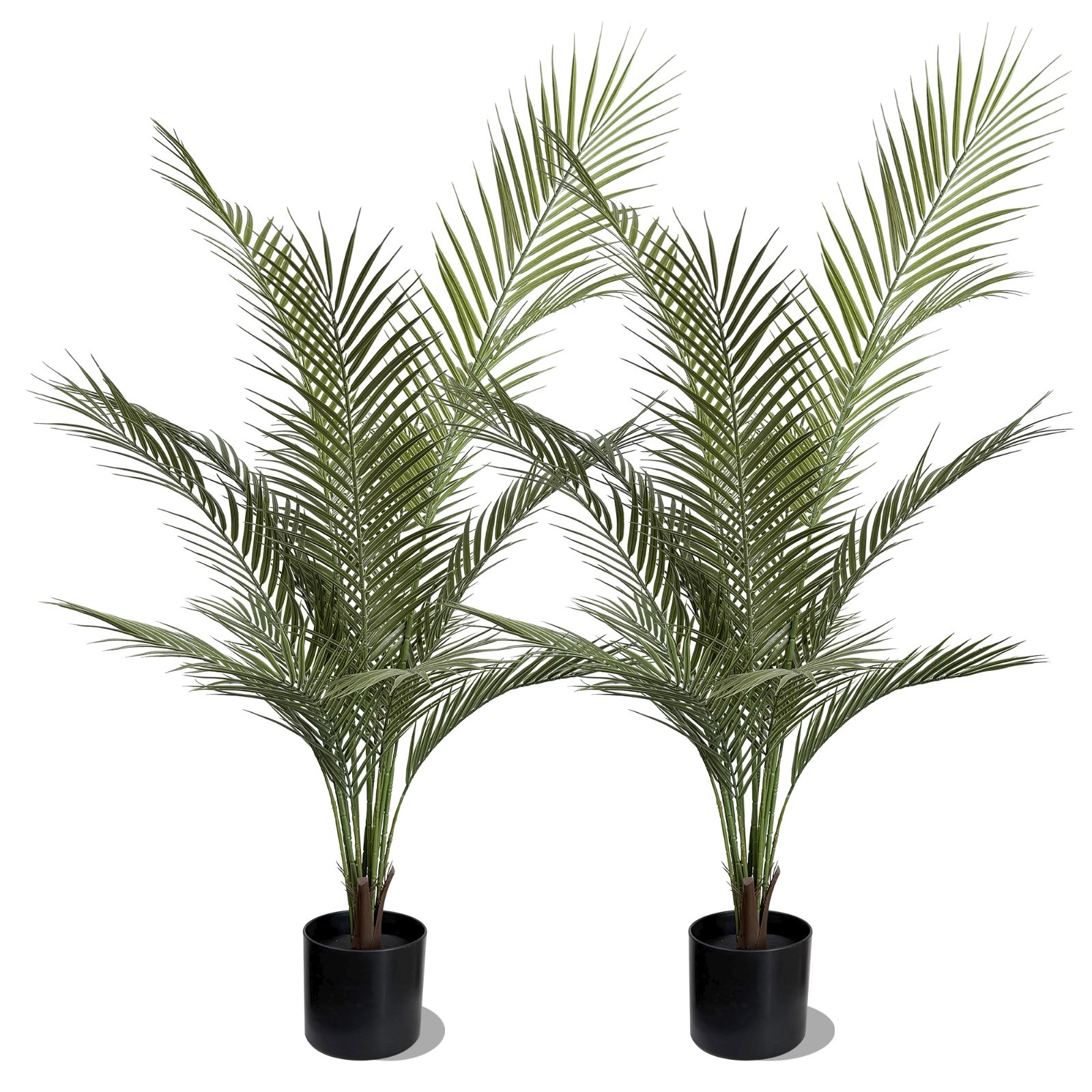 4ft Artificial Areca Palm Tree, 2 Pack Fake Tropical Plant, Potted Home Decor