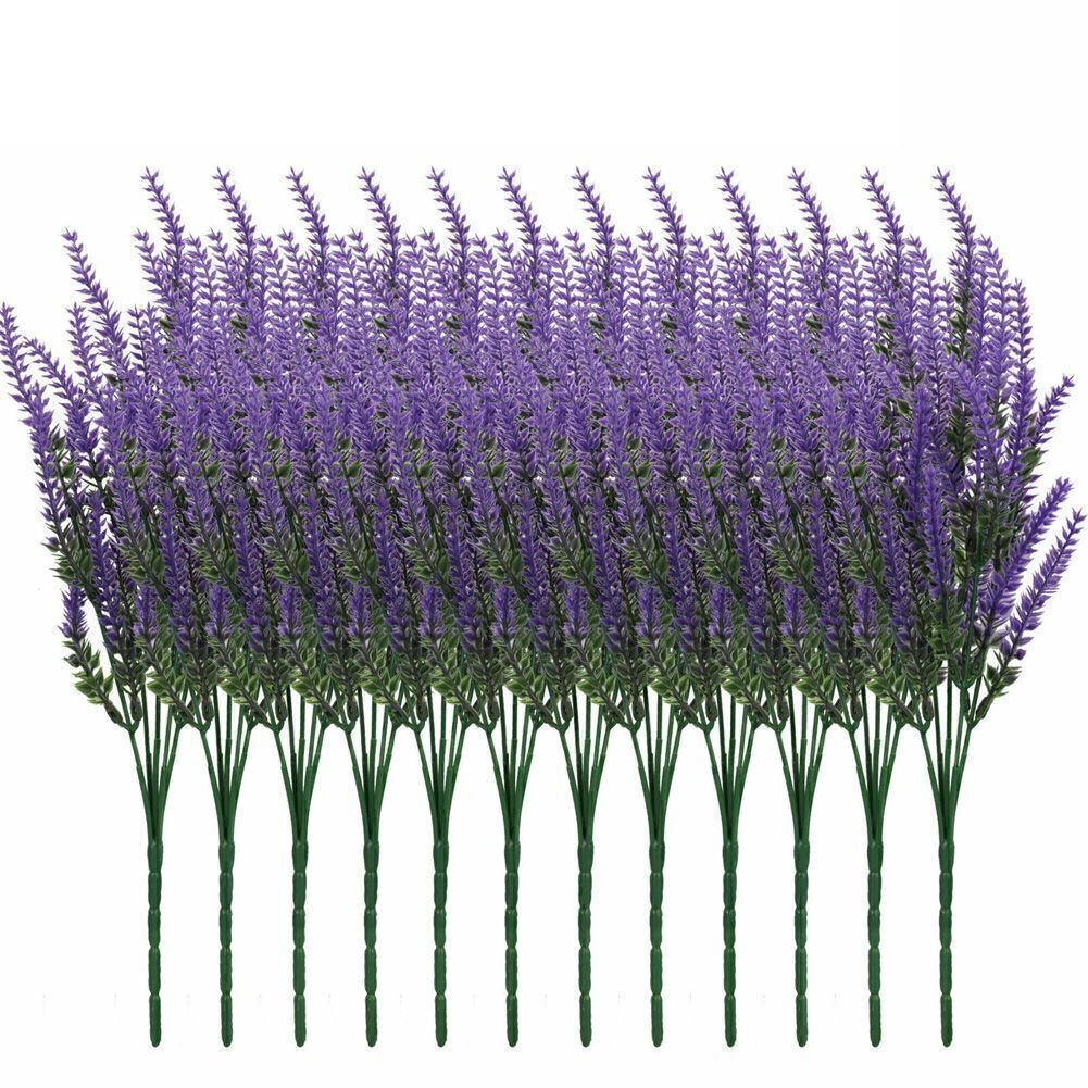 Home Garden Lavender Artificial Flowers Fake Plants Decor Hanging Outdoor Yard