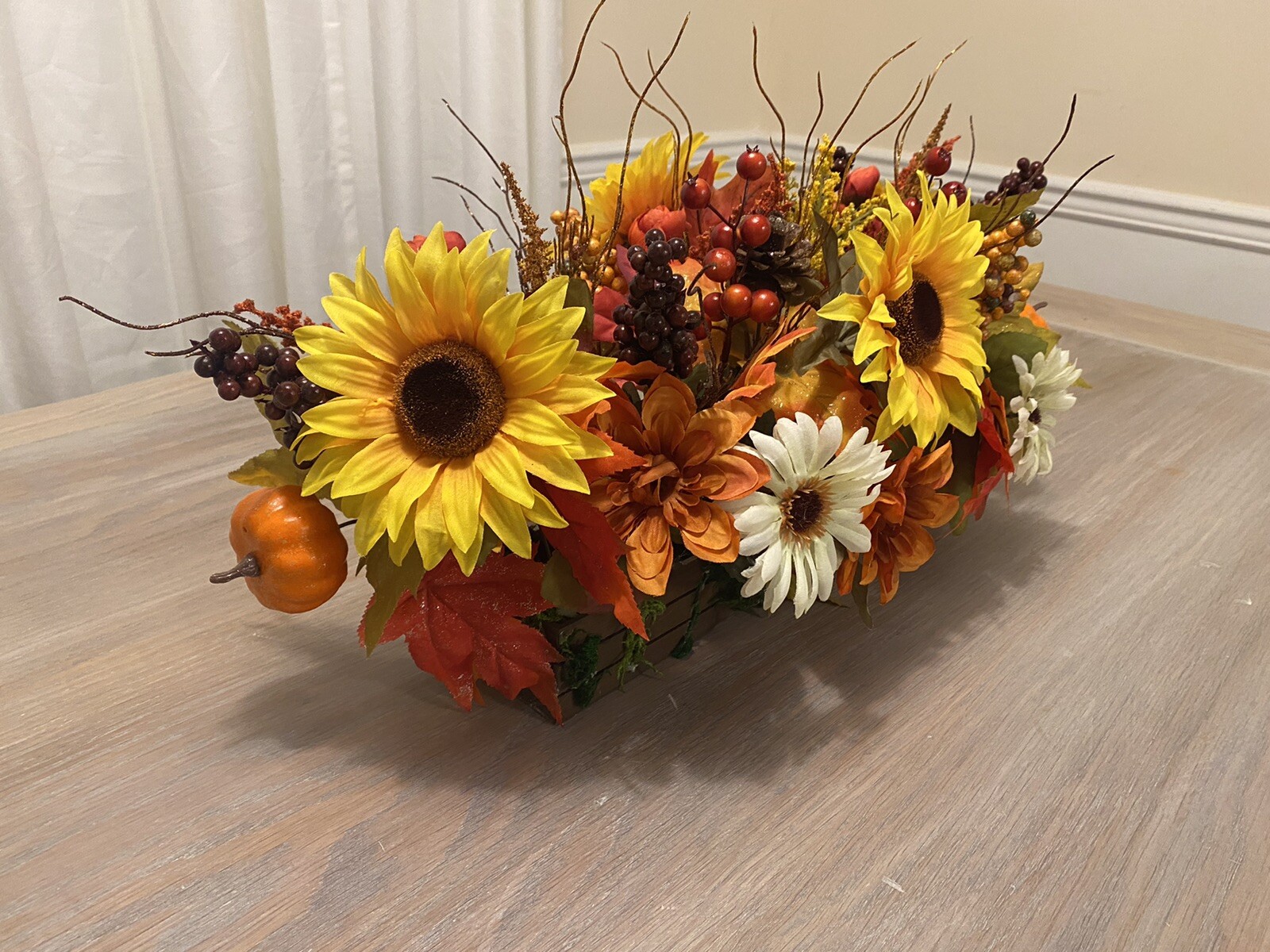 Fall Floral Centerpiece. Sunflower Floral Centerpiece. HALLOWEEN SALE!!!!