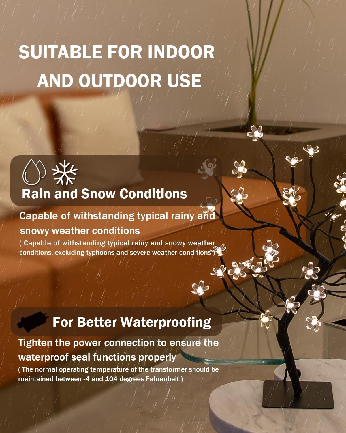 Cherry Blossom Bonsai Tree Light 20IN Tree Lamp with 40 LED Japanese Cherry B…
