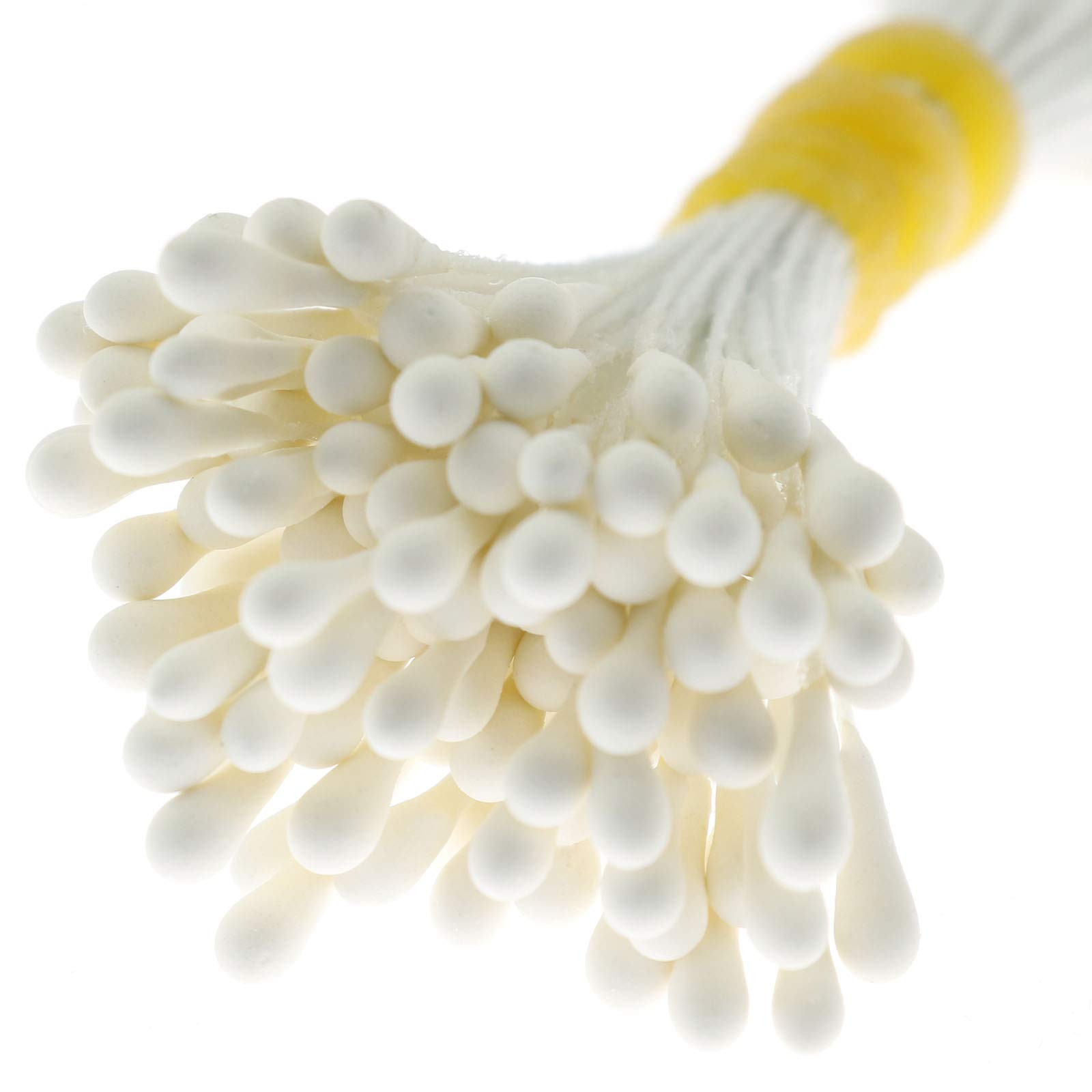 Artificial Pearlized Floral Stamen 400 PCS Matte Milky White Flower Making