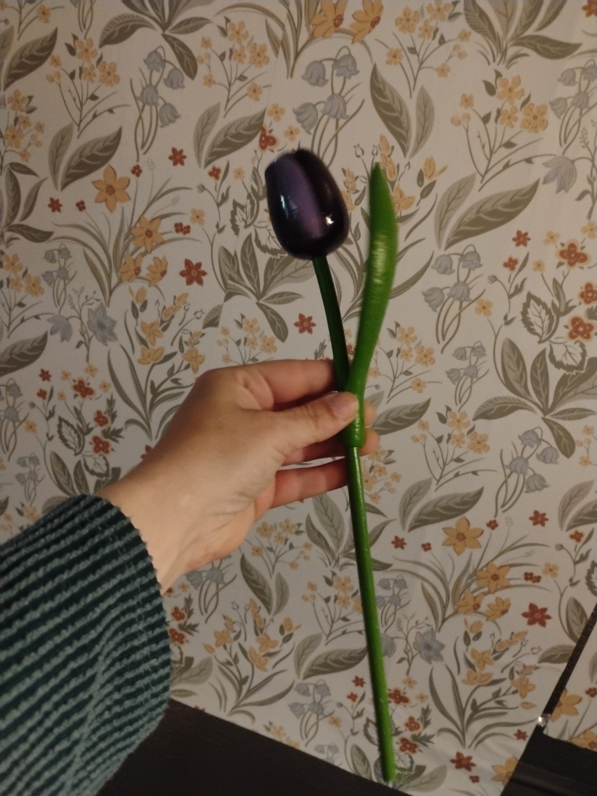 Wooden Dutch Tulips, Colorful Purple Floral Tulip Wood Decor