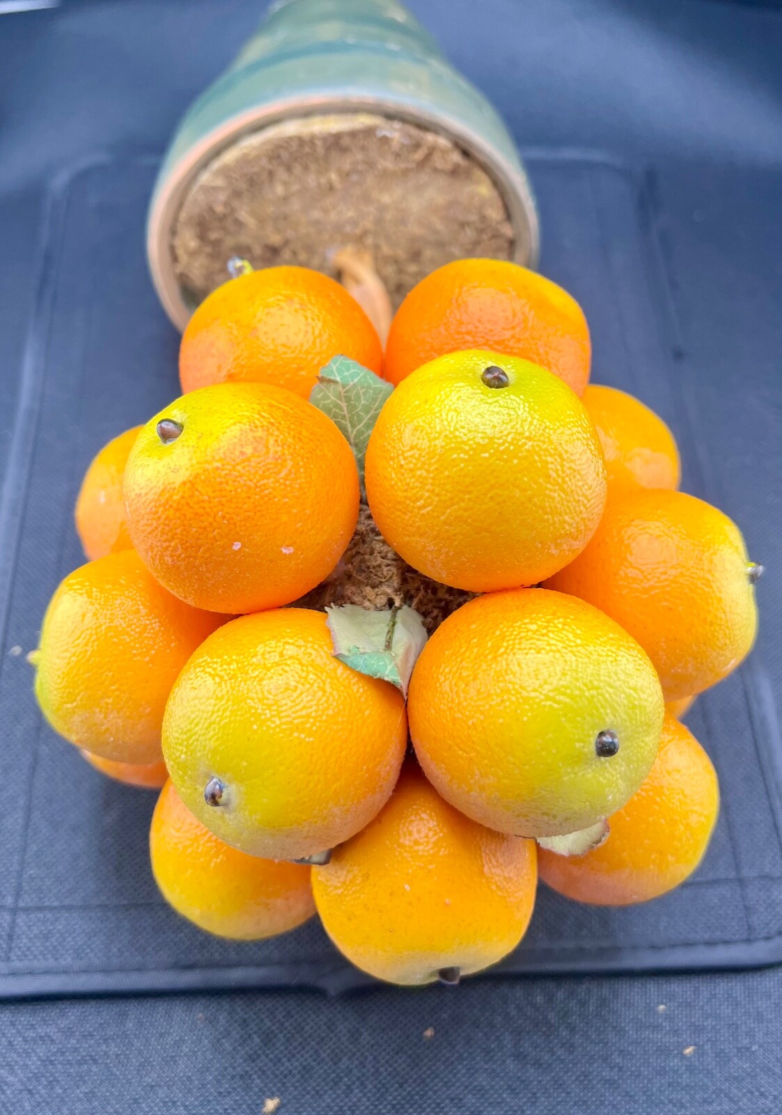 Artificial Small 11″x4″ Manderin Orange Clementine Tree Home Office Decor Deck