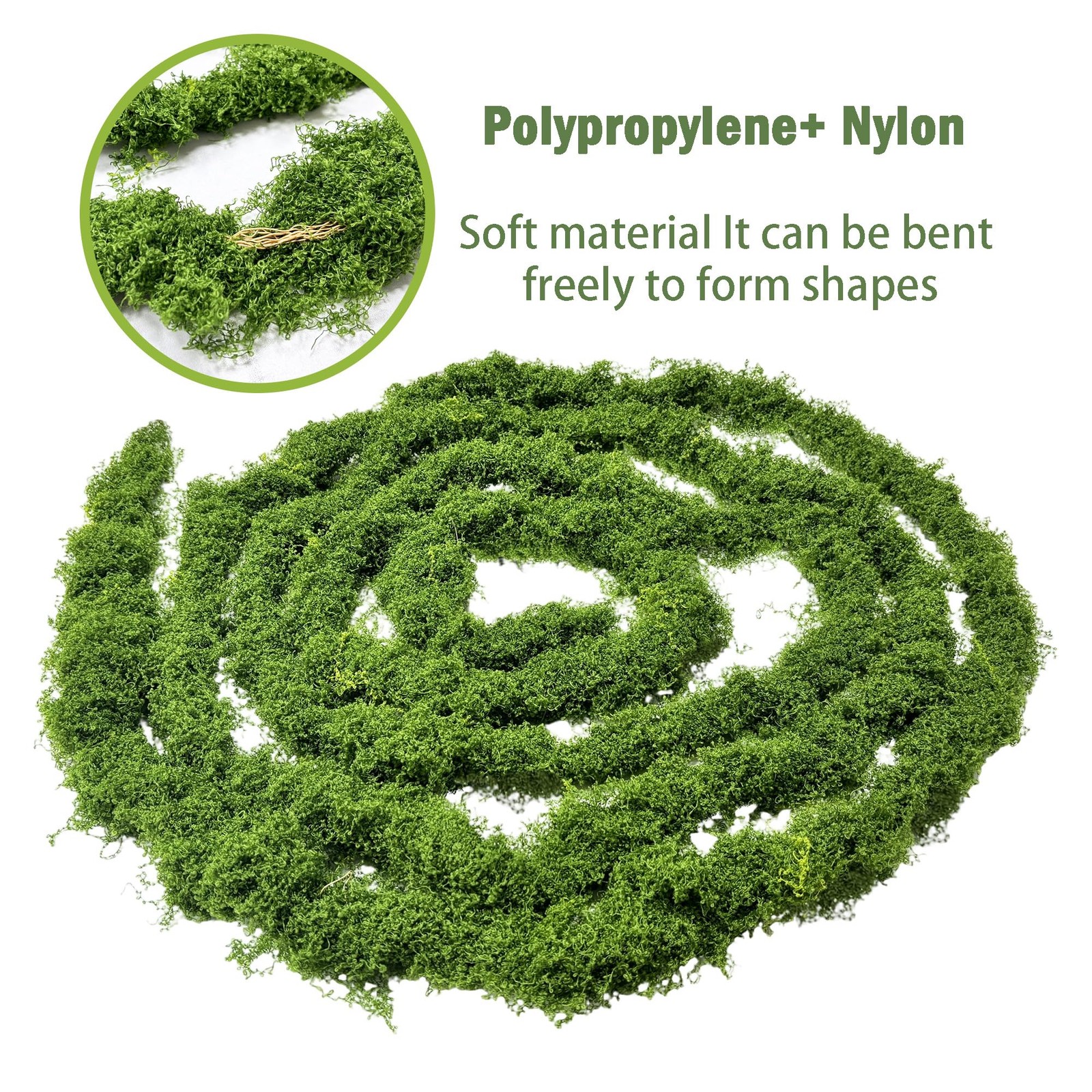 196.85 inch Artificial Moss Vine and Rattan Decorative Flower Garland for Cra…