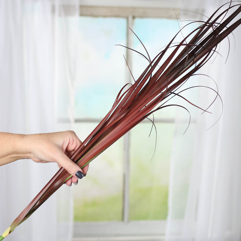 Set of 2 Tall Dried Burgundy Artificial 41″ Grass Bushes