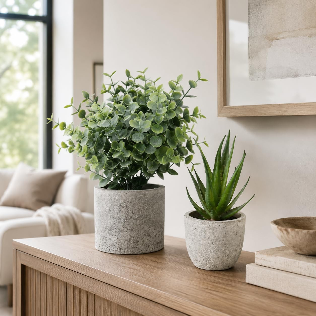 5 Pack Small Fake Plants for Home Decor, Artificial Plants Indoor Eucalyptus/…