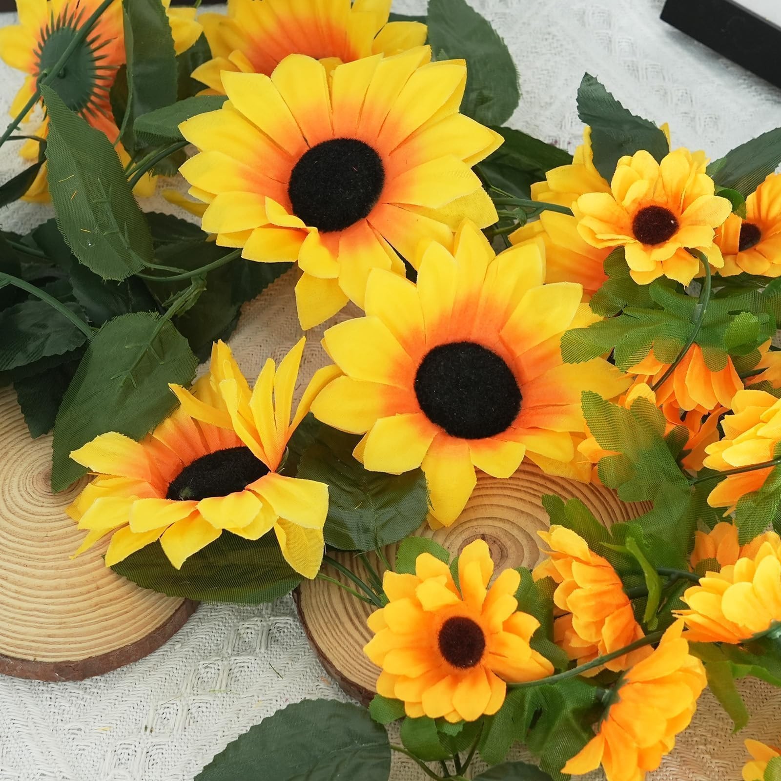 6 Pack Artificial Sunflower Garland 7.22ft Silk Sunflower Vines Artificial Flowe