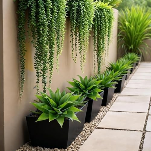 14 Inch Agave Plant Artificial Outdoor – 2 PCS UV Resistant Outdoor 14″ Green