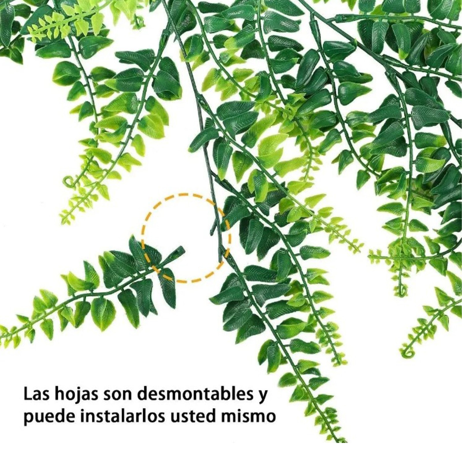 2pcs Artificial Hanging Plants Fern Lifelike Decoration For Home Green 75cm