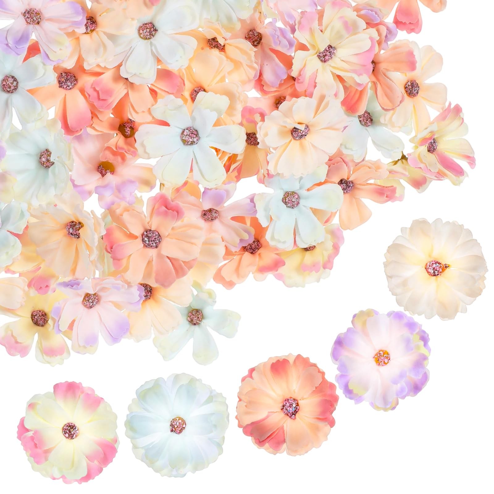 100 Pcs Faux Daisy Flower Heads for Craft, Artificial Mini Silk Faux Flowers …