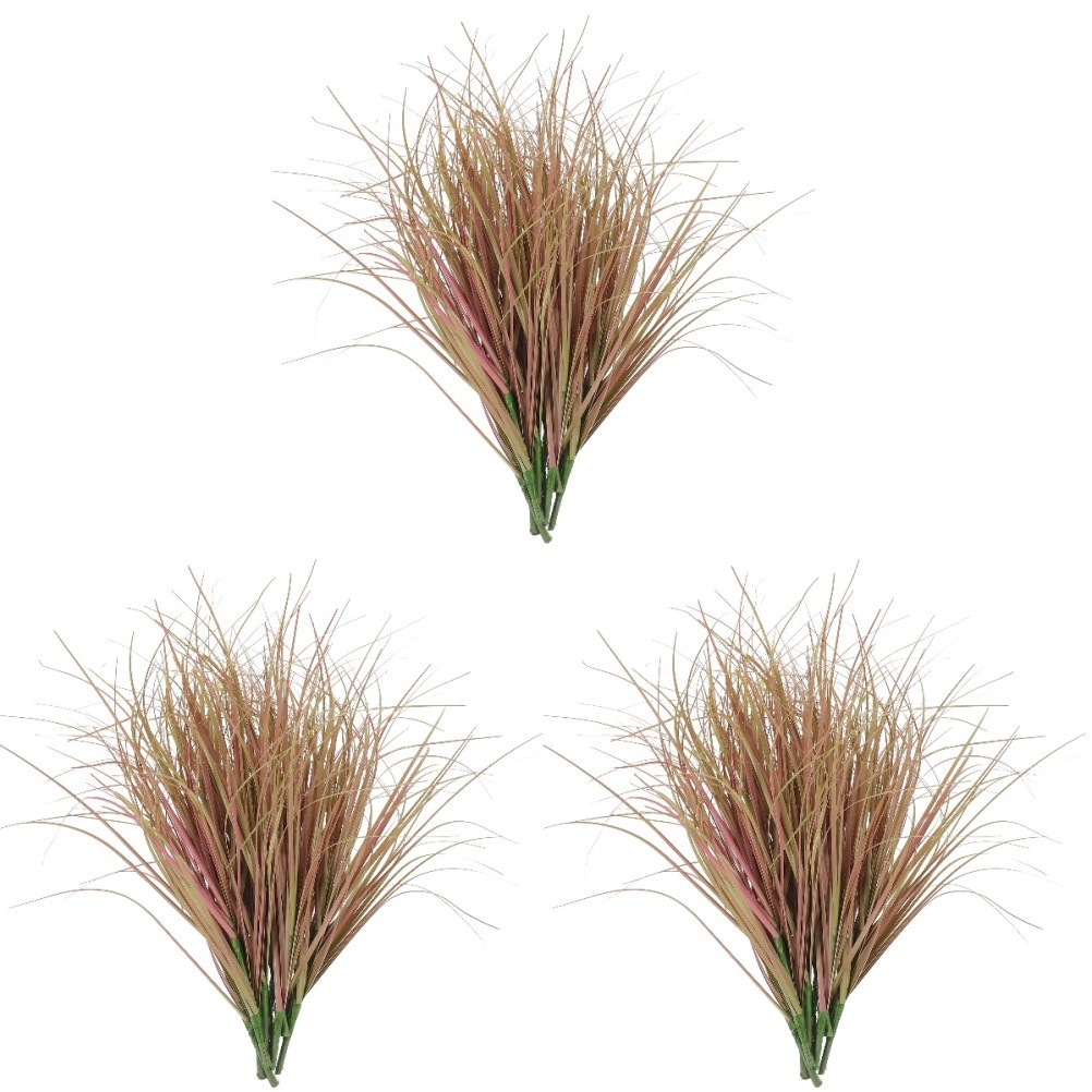 3 Pieces Faux Grass Decor Fake Plants for outside Artificial Outdoor