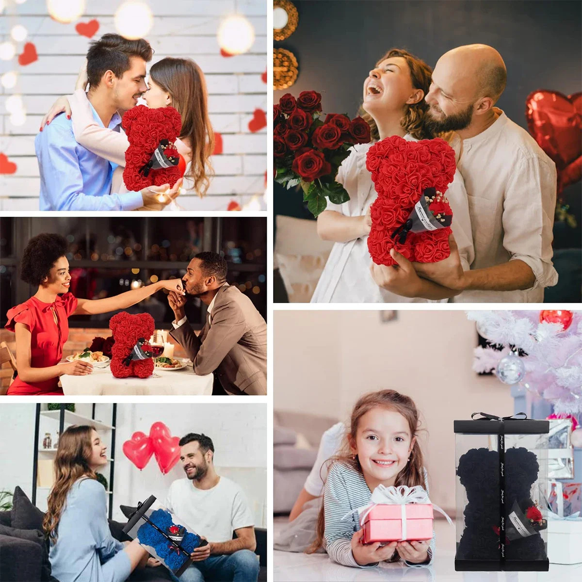 1pc 25m Artificial Flower Eternal Rose Teddy Bear for Mom Mother s Day Birthday