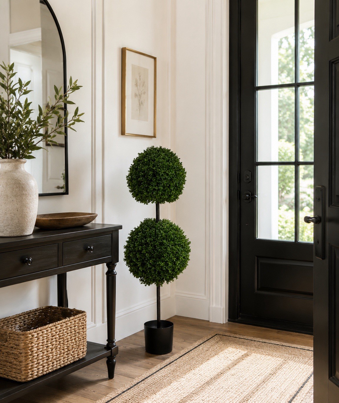 42” Boxwood Double Ball Artificial Topiary Tree UV (Indoor/Outdoor).Retail $218