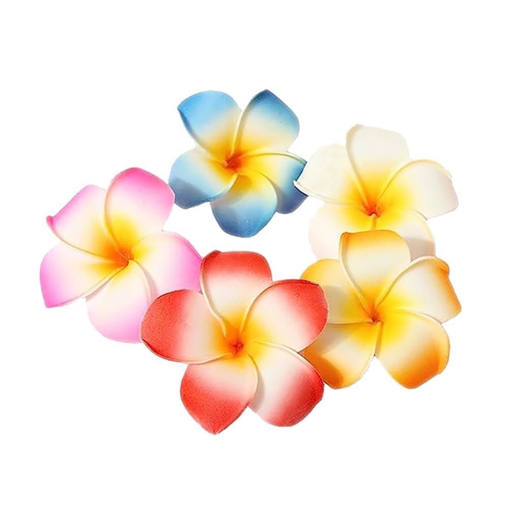 10Pcs Multicolor Hawaii Plumeria Flower Clips, Artificial Tropical Flower Hai…