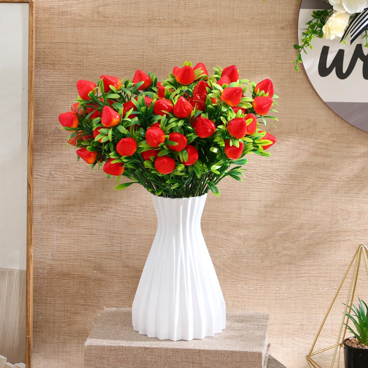 DOITOOL 6 Pcs Artificial Strawberry for Decor Fake Strawberry Plants Flowers …
