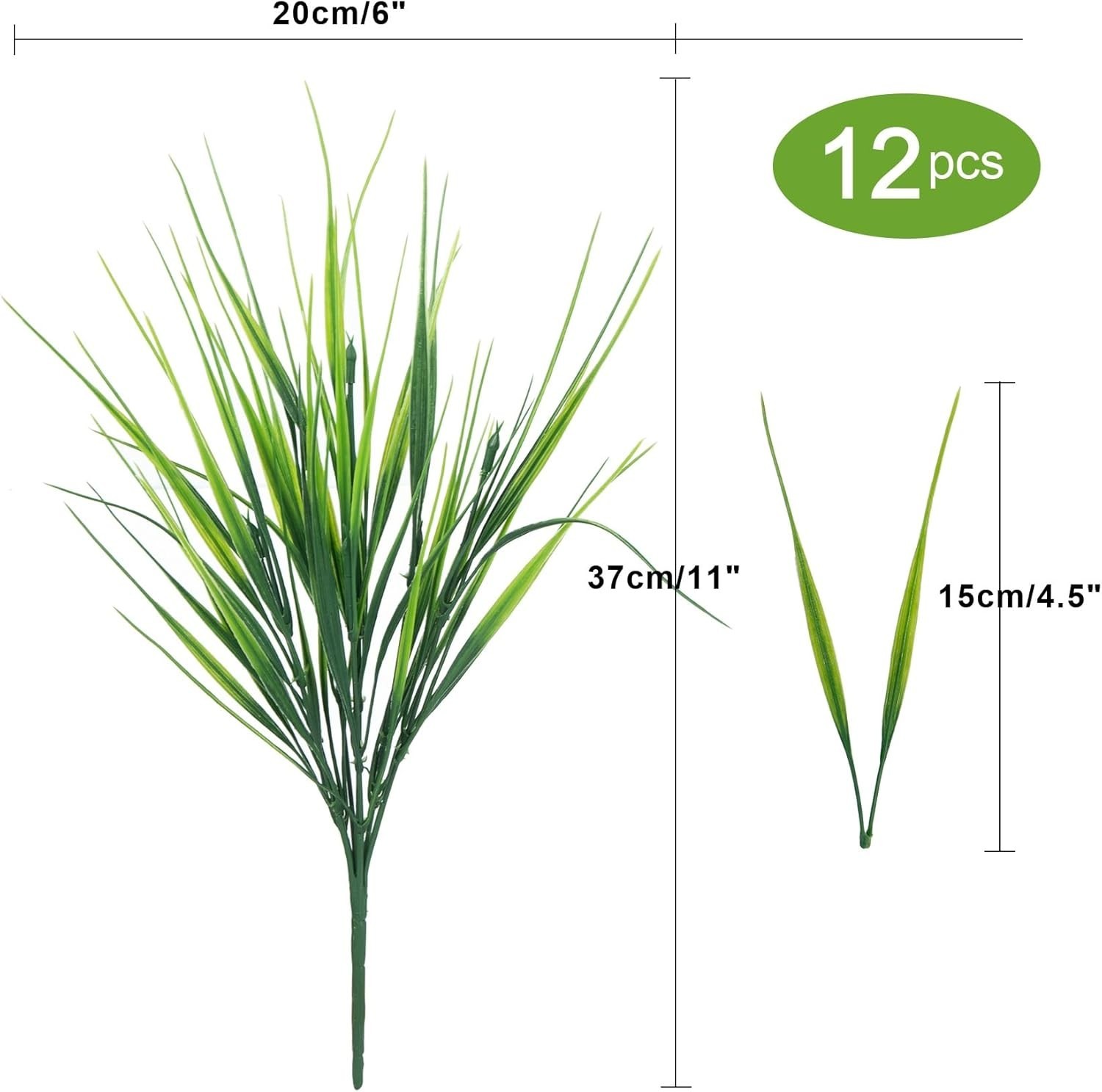 Realistic Artificial Wheat Grass – Pack of 12 Bundles for Indoor & Outdoor Use