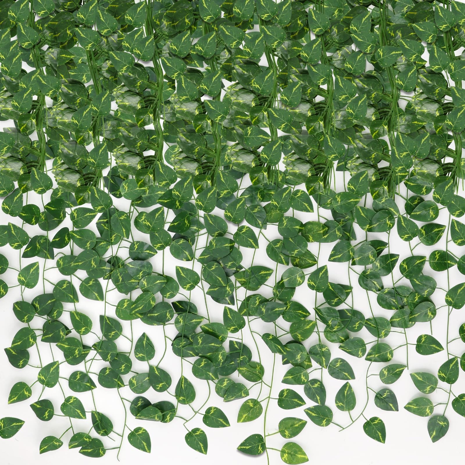 Fake Vines for Room Decor 48pcs Fake Ivy Greenery Garland Wall Decor (Pothos)