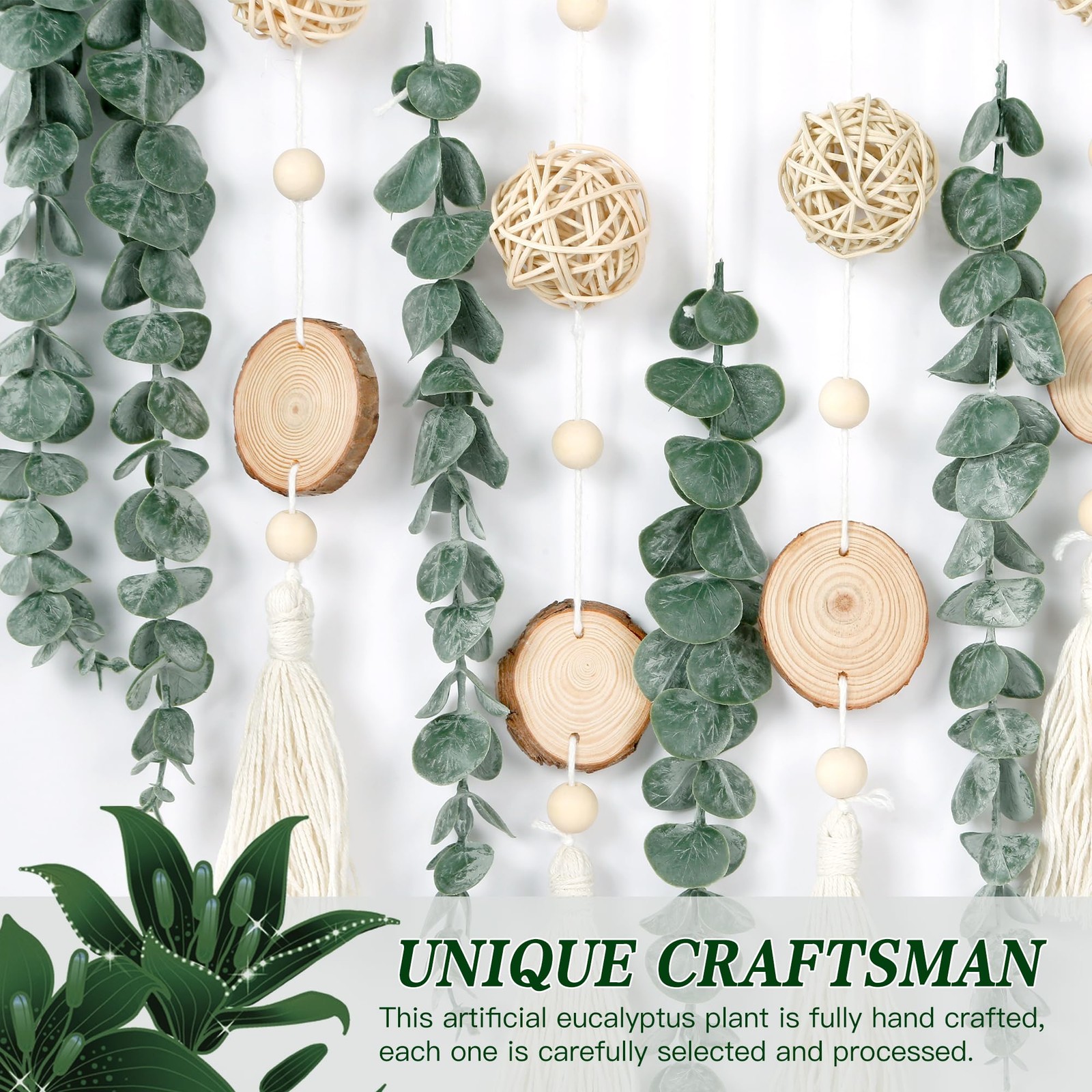 Sggvecsy 21’’ Eucalyptus Wall Hanging Decor Artificial Eucalyptus Plant Fake