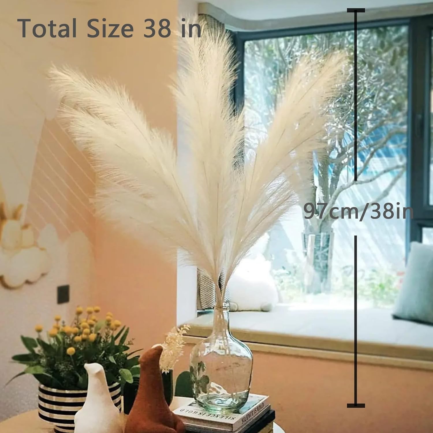 Stylish White Pampas Grass for Vase Decoration – 10 Stems