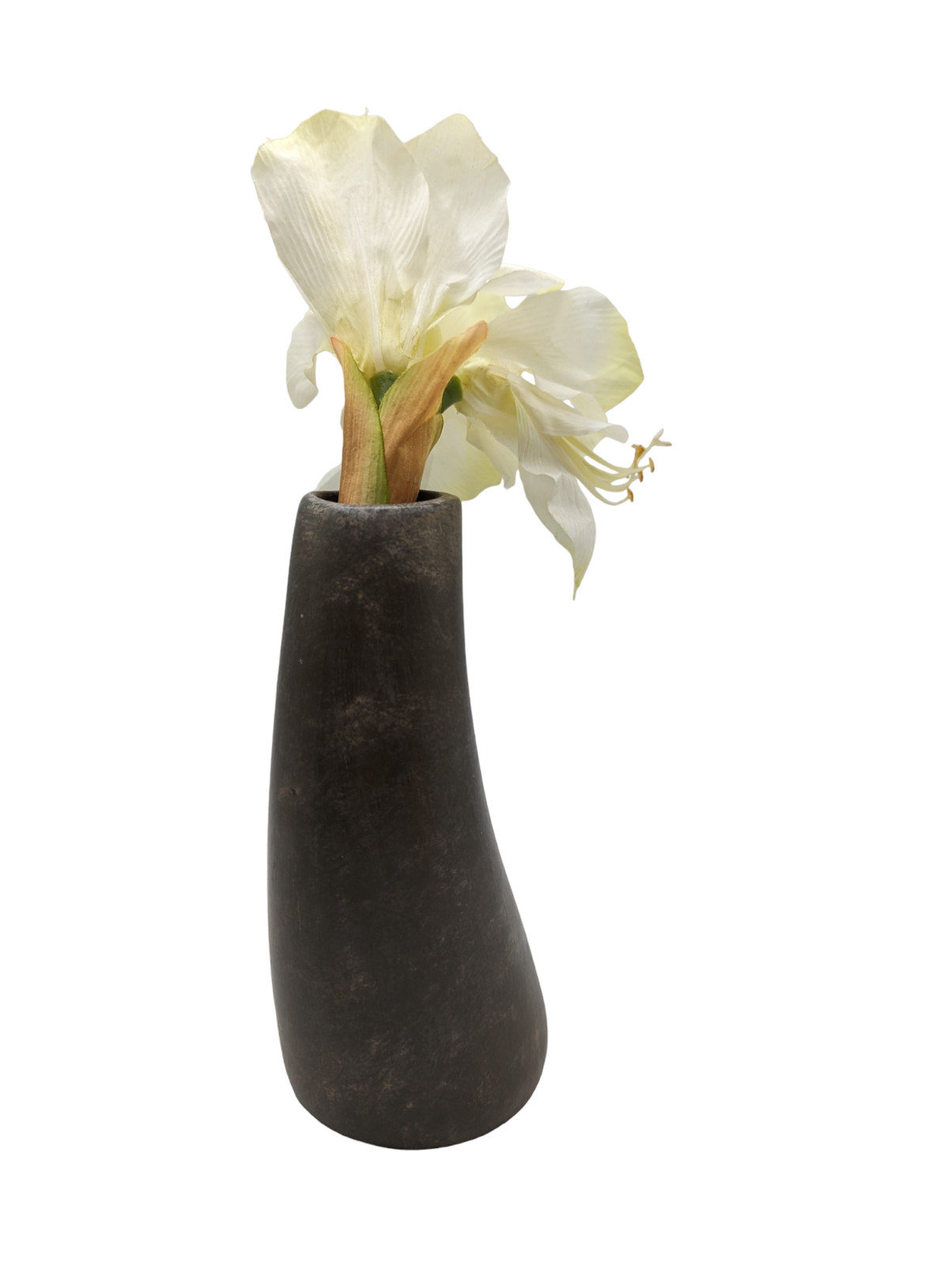 Rare Pier 1 Imports Ceramic Curved Potted Amaryllis Flower Home Decor 13 in