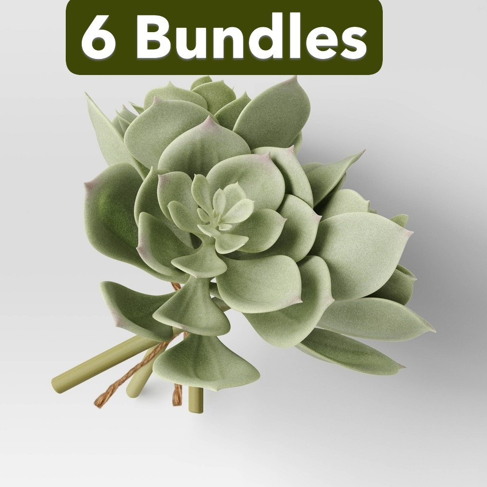 6X Echeveria Succulent Mini Stem Bundle -Threshold Faux Plant Indoor Artificial