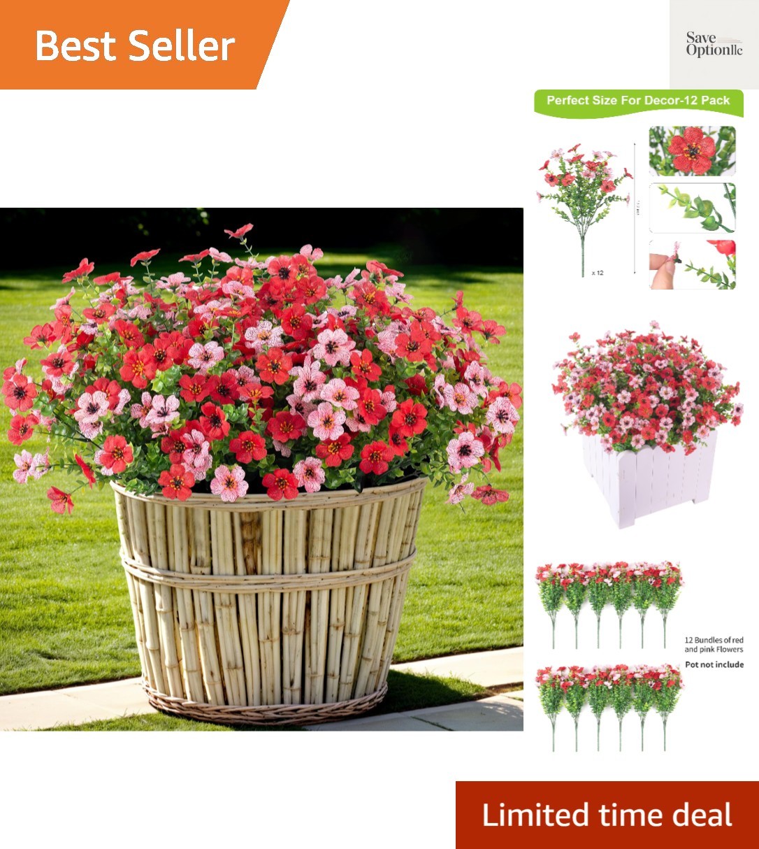 Artificial Fake Mums Flowers for Outdoor Spring Summer Decor, 12 Bundles Faux…