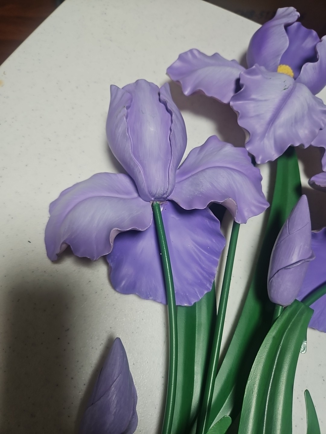 Purple Iris, 29″L× 13″W, WMG , Wall Decor, Ceramic/Resin Flowers & Metal Stem