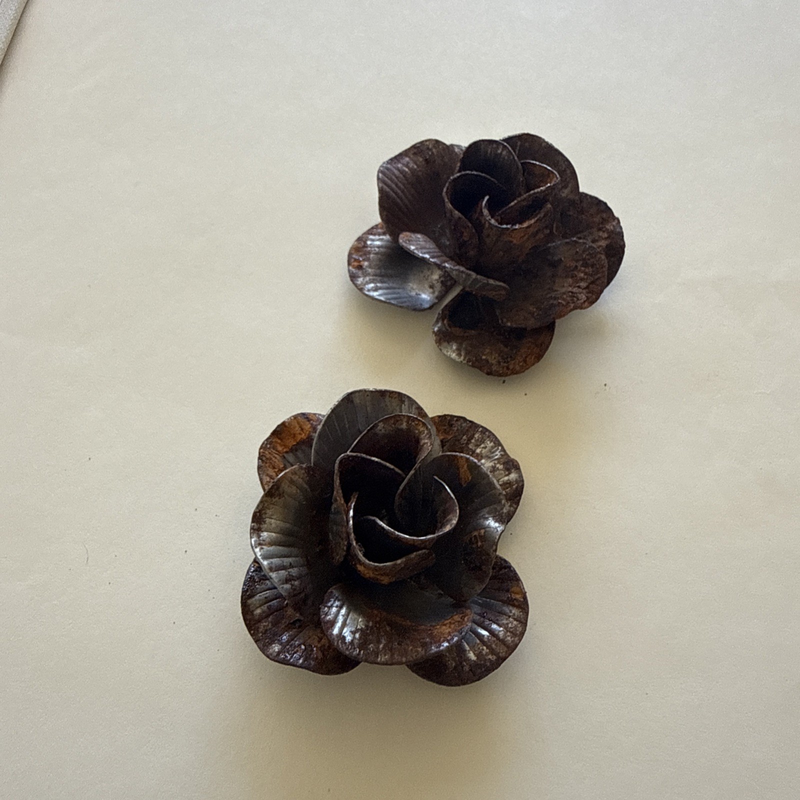 Metal Rose Flowers, handcrafted, bent, Rose Buds, Ornamental Flowers