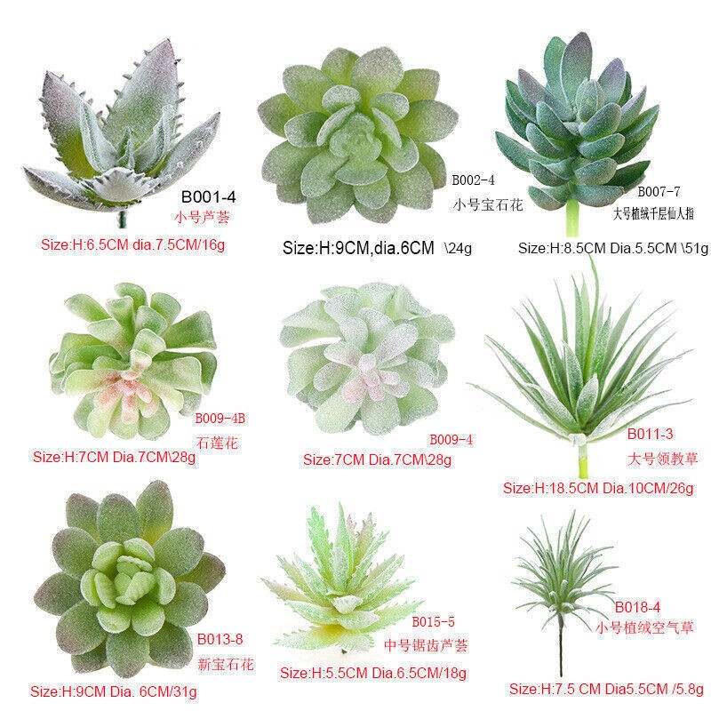 12pc Mixed Artificial Succulents Plant Fake Plants Garden Home Office Decoration