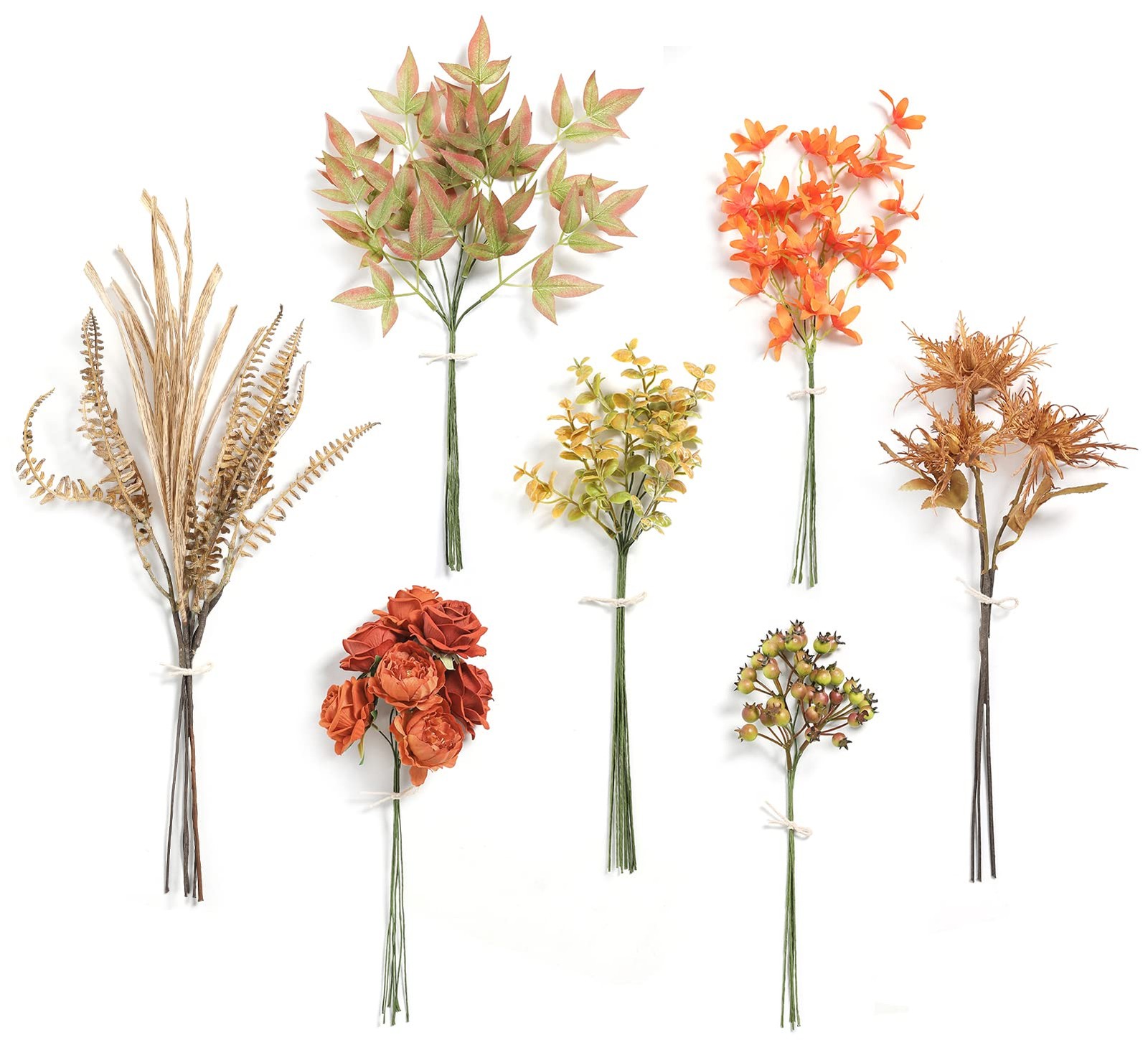 Artificial Greenery Stems Box Set,(Pack of 44pcs) with 7 Kinds of Faux Greene…